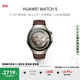 HUAWEI WATCH 5 46mm高端款航天級鈦合金表殼木星棕素皮復(fù)合表帶首創(chuàng)X-TAP智感窗鴻蒙AI腕上小藝eSIM通信