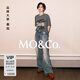 MO&Co.【秦嵐同款】牛仔褲2025春新品棉質中腰洗水闊腿褲MBE1JENT08 牛仔藍色 L /L