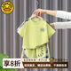 G.DUCKKIDS小黃鴨童裝男童夏季套裝短袖t恤夏裝兒童衣服寶寶夏天男孩體恤 淺綠色套裝 110 (建議98-105cm 3-4周歲）