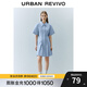 UR夏季新款女裝通勤風(fēng)壓褶修身短袖棉質(zhì)連衣裙UWU740075 淺紫藍 S