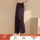 纖莉秀【柔軟舒適褲子】大碼女裝簡(jiǎn)約休閑直筒褲胖mm2025秋裝新款3667 暗紫色 3XL