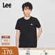 Lee商場(chǎng)同款25新品標準版圓領(lǐng)三角Logo男短袖T恤休閑LMT010014K99 黑色 XL