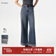播商場(chǎng)同款復(fù)古闊腿翻邊牛仔褲女25秋季新款時(shí)髦長(zhǎng)褲BDS3KD3163 B59牛仔藍(lán) XL