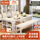 風(fēng)葉青青實(shí)木客廳大長(cháng)書(shū)桌家用餐桌一體工作臺閱讀桌去客廳化大板桌學(xué)習桌 象牙白單桌【包安裝】 160x80x75cm（桌面厚6.5cm）