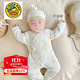 G.DUCKKIDS新生秋冬嬰兒服連身衣夾棉小孩衣服剛出生寶寶冬裝保暖薄棉連體衣 長頸鹿 52cm