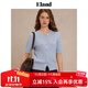 ELAND衣戀毛衣女復古翻領(lǐng)短袖合身顯瘦長(cháng)袖針織衫2025新款 淺藍色(51)L/Blue S /160