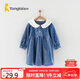 童泰女童連體秋季衣服裙子時(shí)尚長(cháng)袖公主裙TS33Q337-DS 藍色 80cm 