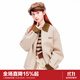 樂(lè )町【商場(chǎng)同款】冬季新款休閑領(lǐng)口撞色夾克外套C2BBE4114 卡其色 M