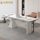 紀嘉菲居意式極簡(jiǎn)書(shū)桌實(shí)木白色辦公桌現代書(shū)房大板桌設計款老板電腦桌子 亞克力【智能款】 180x80x75cm