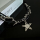 山頭林村星星鉚釘choker亞文化配飾哥特暗黑女Y2K辣妹頸鏈小眾朋克鎖骨鏈 星星皮繩哥特項鏈