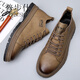 普步仕品牌真皮馬丁靴男2025新款休閑皮鞋男防臭男鞋復古工裝鞋軟底鞋子 棕色 40