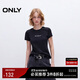 ONLY 2025春季時(shí)尚簡(jiǎn)約字母刺繡修身正肩短款T恤女|125101014