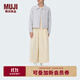 無(wú)印良品（MUJI）IDEE 女式 絎縫 短夾克 女外套 秋季 女裝上衣 GAD65C4S 淺灰色 均碼 (165/88A)