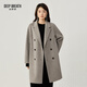 深呼吸DEEP BREATH女裝中長(cháng)款雙排扣羊毛雙面呢大衣外套女A401563 淺灰咖 【2-4碼預售11.5發(fā)】 M (3)