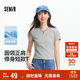 森馬（Semir）涼感T|短袖T恤女短款刺繡修身2025基礎(chǔ)圓領(lǐng)正肩夏裝109325100007
