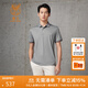 鹿王【專柜同款】純色商務(wù)休閑短袖t恤男士polo翻領(lǐng)夏季薄款上衣半袖 淺灰 M 170/92A