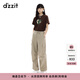 DZZIT【劉浩存同款】地素休閑褲2025夏季新款純棉工裝褲子女3J2Q4201N 深卡其色 XS
