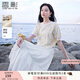 香影奶黃色小雛菊針織短袖t恤女2025夏裝新款圓領(lǐng)洋氣小個(gè)子上衣 黃色 S 155/80A/85-95斤