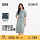 森馬（Semir）森柔牛仔|商場(chǎng)同款牛仔連衣裙女腰帶2025夏季新款開(kāi)叉工裝裙 牛仔淺黃泥染80331 M