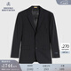 布克兄弟（BrooksBrothers）【100%綿羊毛】男士新款經(jīng)典缺角領(lǐng)西服修身純色西裝外套 0004-黑色 38 38SH
