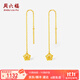 周六福  黃金耳飾女款5G足金時(shí)尚金花耳墜送女友禮物 計價(jià) 一對-0.94g