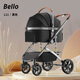 belloL11 中大型寵物推車(chē)鋁合金狗狗手推犬輪外出行車(chē)包分離折疊 L11黑色 建議25斤以?xún)葘櫸锸褂? title=