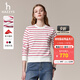 哈吉斯（HAZZYS）女裝 秋款女士條紋青春活力休閑衛衣女ABTSE0BCX08 紅色RD M (160/84A 38)