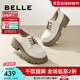 百麗（Belle）百搭牛津鞋女通商場(chǎng)同款通勤厚底小皮鞋B1Q1DCM4預售 米色 37 (235mm)