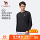 駱駝（CAMEL）長(cháng)袖圓領(lǐng)套頭衛衣男寬松休閑運動(dòng)打底衫 J13CAYL6063 幻影黑 L
