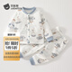 貝肽斯寶寶睡衣秋冬季新款男童女童秋衣秋褲夾棉兒童家居服長(zhǎng)袖套裝 熱氣球 100cm