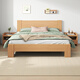 筑勝 橡膠木實(shí)木床雙人床35高加厚桐木床板 原木色1.8*2m+10cm椰棕墊
