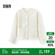 森馬（Semir）棉服女肌理菱格內搭寬松慵懶風(fēng)2025冬季新款抽繩輕薄棉衣百搭 奶白10536 M