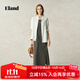 ELAND【100%亞麻】衣戀襯衫女大寬松版型長(cháng)袖外套2025夏季新款 EEYWF37E01象牙白/白色(39)Ivory S /160