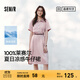 森馬（Semir）森柔牛仔|牛仔連衣裙女收腰翻領(lǐng)港風(fēng)2025夏季新款涼感中長(cháng)裙 粉色調01315 XL 170/92A