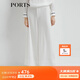 PORTS寶姿 商場同款新品女裝高腰垂感闊腿褲三醋纖LL8P096KWB008 奶白色 S (4)