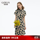 歌莉婭旗袍女國風(fēng)穿搭2025新款高級感新中式連衣裙1E5R4K2J0 1DD黑金手繪橘子花 XS