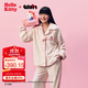 野獸派家居（tbh）三麗鷗Hello Kitty法蘭絨家居服套裝冬季可外穿睡衣女 Hello Kitty法蘭絨家居服 奶白條紋 M