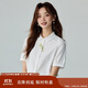 茵曼田園文藝繡花短袖白襯衫女夏季氣質(zhì)百搭娃娃領(lǐng)襯衣上衣 月牙白 S