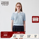 Teenie Weenie小熊針織T恤女2025夏新款少女感娃娃領(lǐng)時髦氣質(zhì)短袖 淺藍色 M