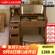 樂(lè )系（LEXI） 梳妝臺臥室化妝桌簡(jiǎn)約小戶(hù)型翻蓋收納一體北歐風(fēng)實(shí)木化妝臺 帶燈+實(shí)木梳妝臺100/無(wú)椅-胡桃色