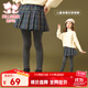 富羅迷女童加厚裙褲冬季小女孩假兩件一體式打底褲 綠格/灰 150cm