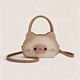 小野七天可愛(ài)貓貓手提包百搭單肩包女時(shí)尚卡通搞怪單肩斜挎包簡(jiǎn)約小圓包 簡(jiǎn)約小圓包【卡其色】