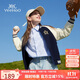 英氏（YEEHOO）女童外套兒童棒球服中大童裝學(xué)院風(fēng)上衣休閑時(shí)尚秋裝 深藍 160