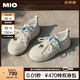 MIO【宋雨琦同款】米奧休閑板鞋2025春新款圓頭miu系銀色厚底女鞋 米白色 （宋雨琦/張藝凡同款） 35 (225mm)