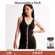ABERCROMBIE & FITCH女裝24春秋款氣質(zhì)修身美式性感辣妹V領(lǐng)無(wú)袖連衣裙KI159-4522 黑色 XS 160/84A 標(biāo)準(zhǔn)版