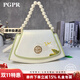 PGPR高端中國風(fēng)新中式女包蓮花刺繡媽媽包旗袍手提珠子包感斜挎包 珠光白
