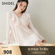 SNIDEL2025春夏新品刺繡花邊荷葉領(lǐng)喇叭袖襯衫連衣裙SWFB251065 粉米色 均碼 (F)