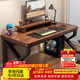 新顏值主義電腦桌電競桌實(shí)木書(shū)桌家用臺式辦公桌學(xué)習桌寫(xiě)字桌工作臺長(cháng)條桌子 【22MM特厚面板】120*60cm胡桃色
