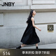 JNBY/江南布衣春夏連衣裙棉府綢浪漫氣質(zhì)褶皺A型無(wú)袖小黑裙5O6G13240 001/本黑 M