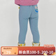 papa爬爬冬季兒童打底褲仿牛仔長(cháng)褲男女寶寶加絨保暖百搭時(shí)髦潮 淺藍色 110 cm